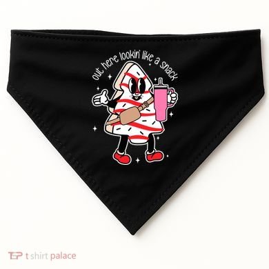 Out Here Looking Like A Snack Cute Boo Jee Xmas Trees Cakes USA-Made Doggie Bandana