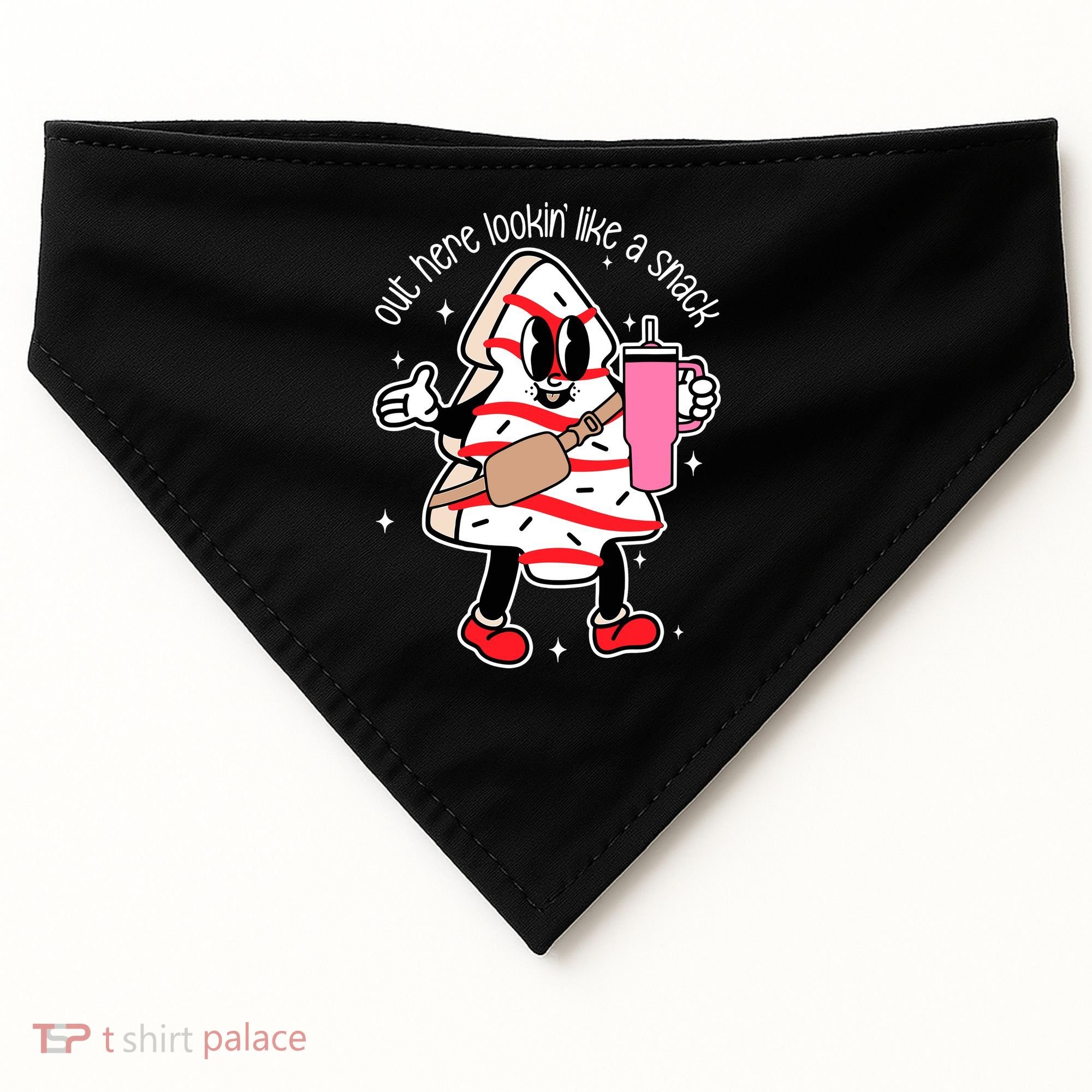 Out Here Looking Like A Snack Cute Boo Jee Xmas Trees Cakes USA-Made Doggie Bandana