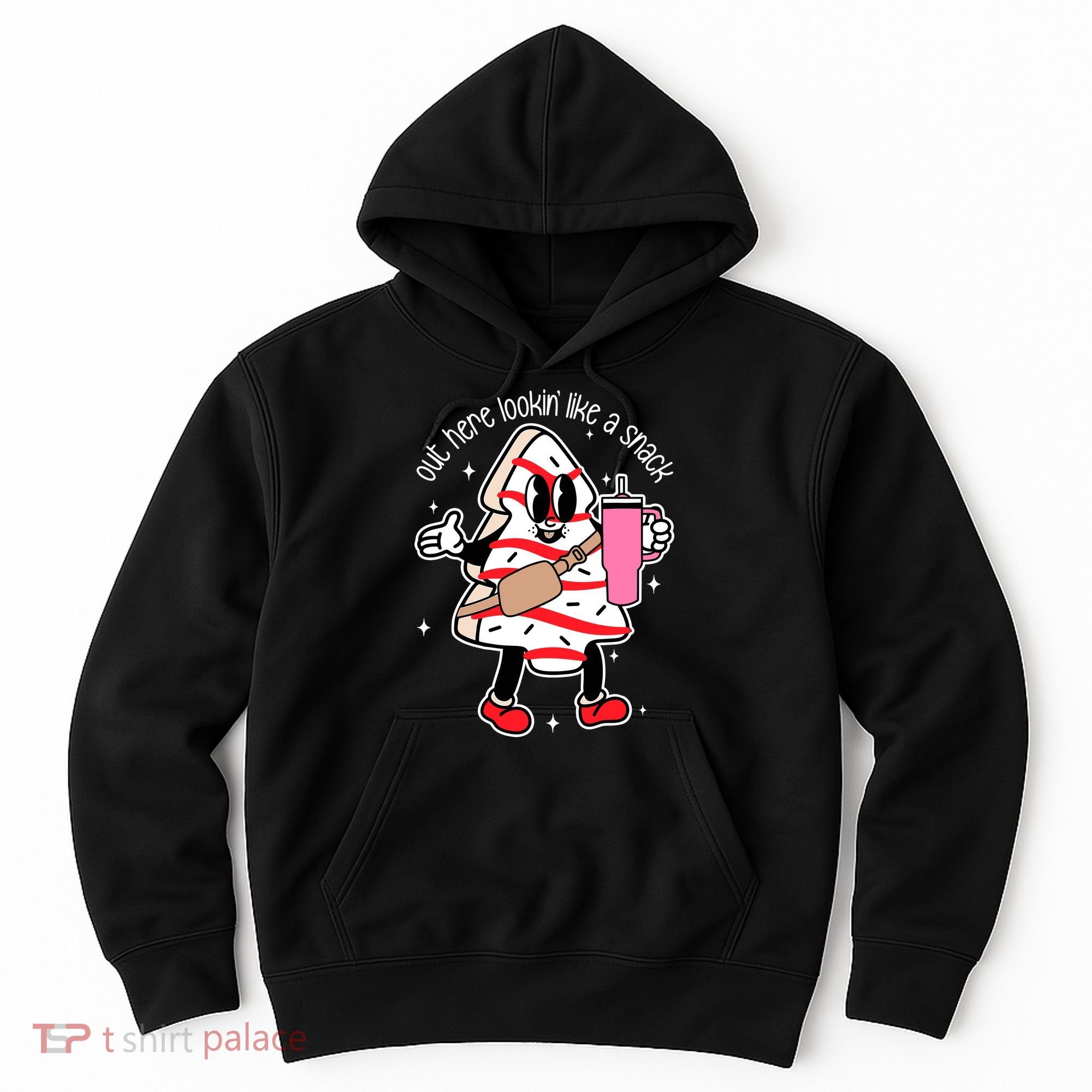 Out Here Looking Like A Snack Cute Boo Jee Xmas Trees Cakes Hoodie