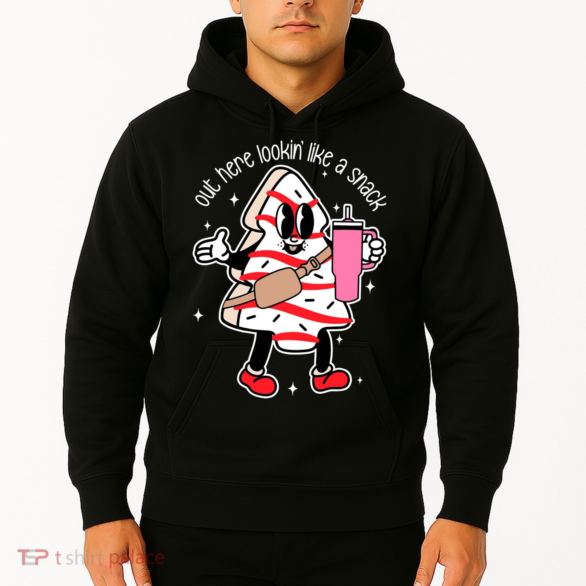 Out Here Looking Like A Snack Cute Boo Jee Xmas Trees Cakes Hoodie