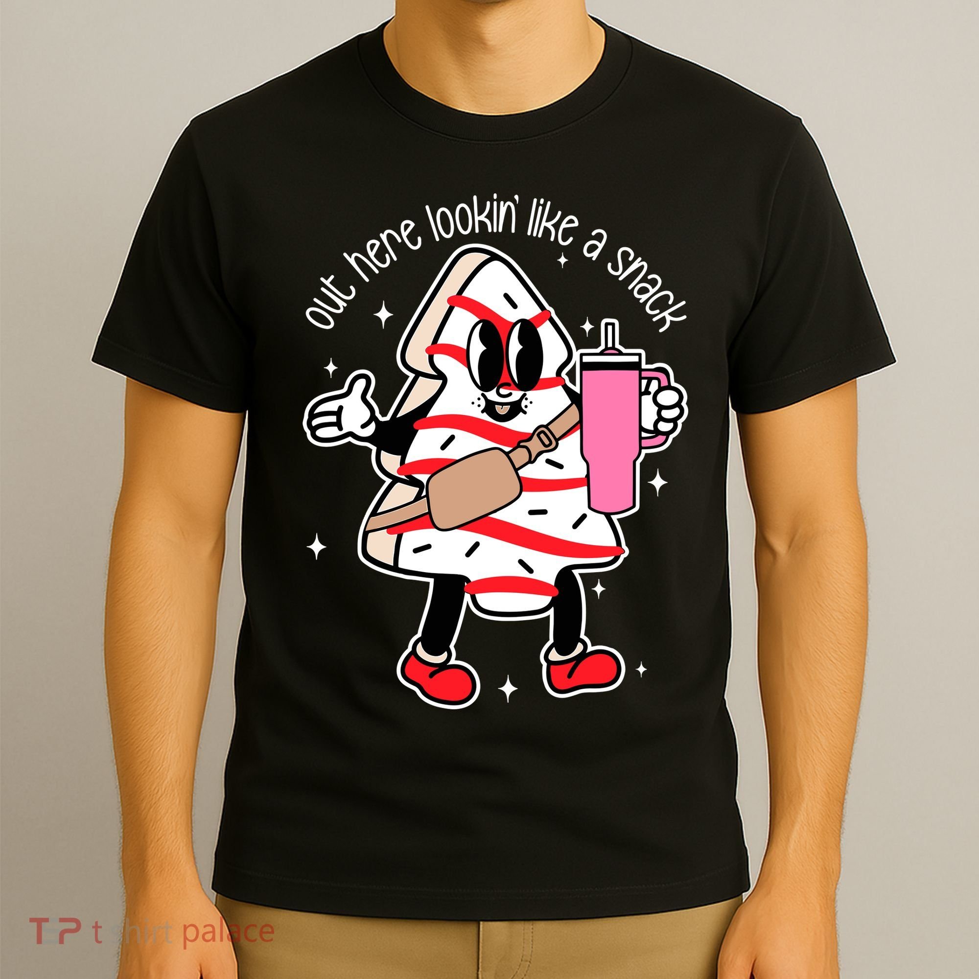 Out Here Looking Like A Snack Cute Boo Jee Xmas Trees Cakes T-Shirt