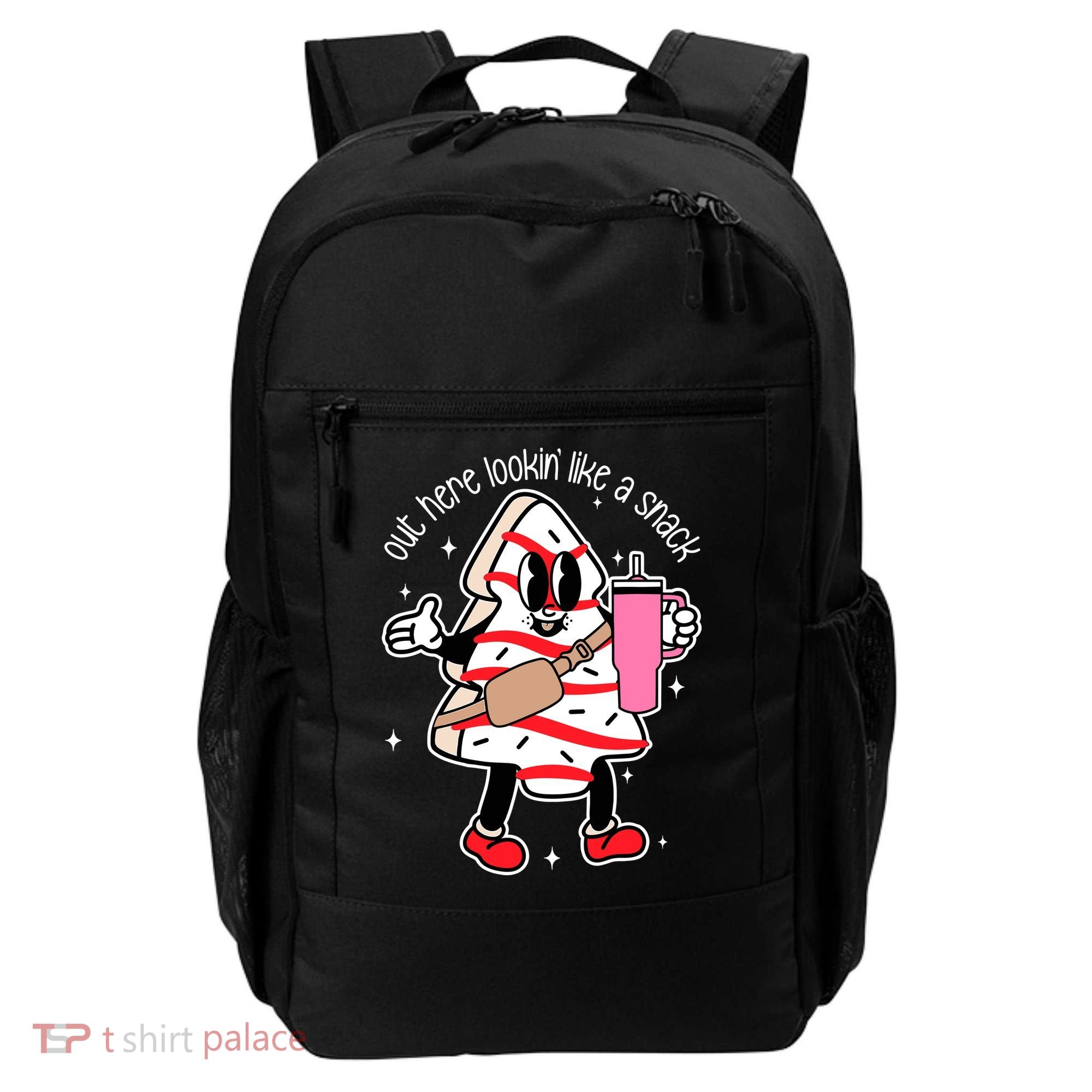 Out Here Looking Like A Snack Cute Boo Jee Xmas Trees Cakes Backpack