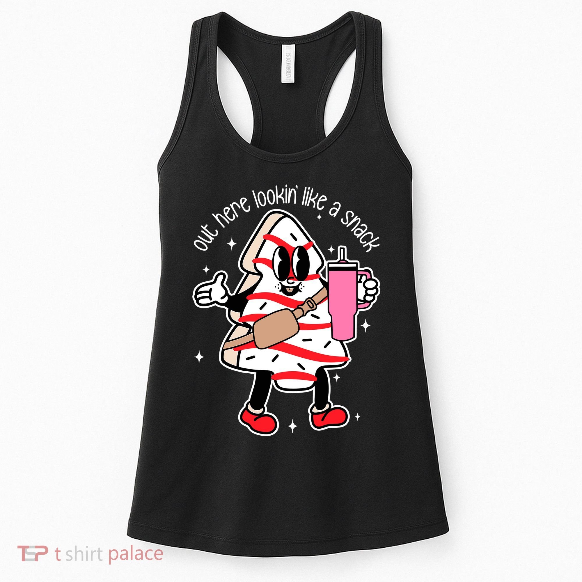 Out Here Looking Like A Snack Cute Boo Jee Xmas Trees Cakes Women's Tank Top
