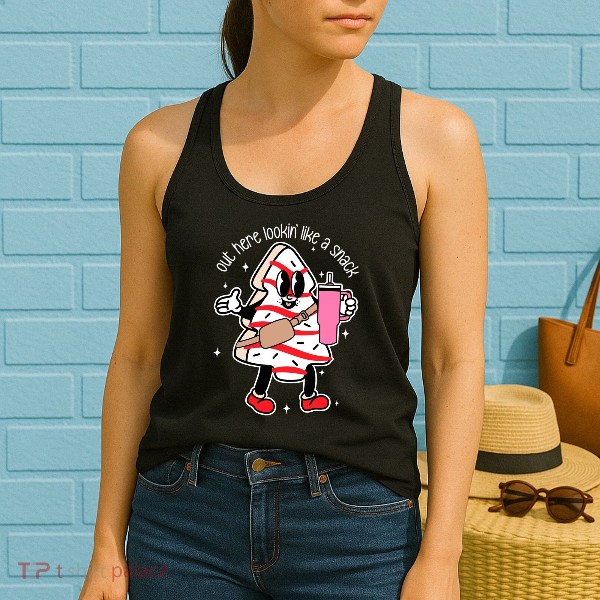 Out Here Looking Like A Snack Cute Boo Jee Xmas Trees Cakes Women's Tank Top