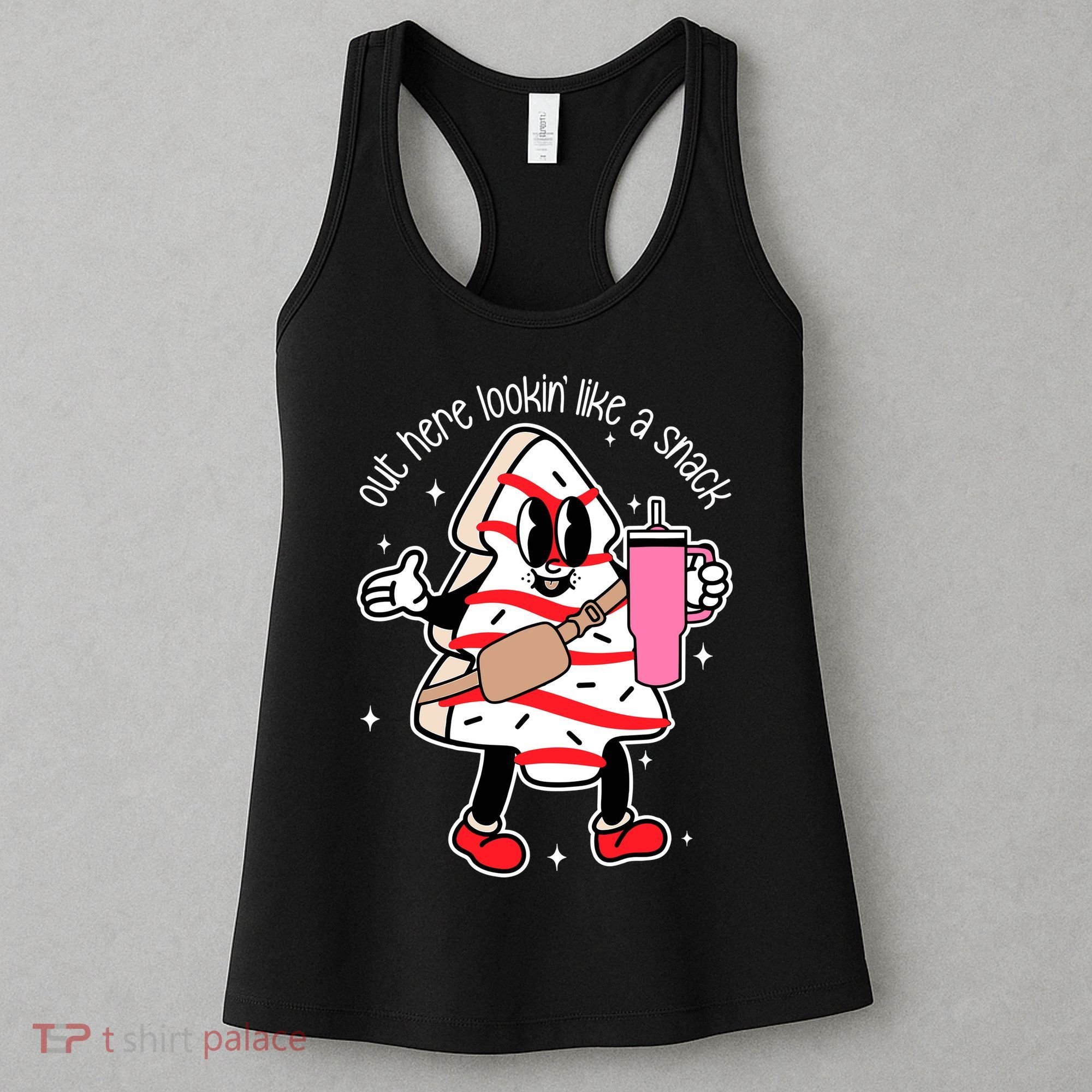 Out Here Looking Like A Snack Cute Boo Jee Xmas Trees Cakes Women's Tank Top