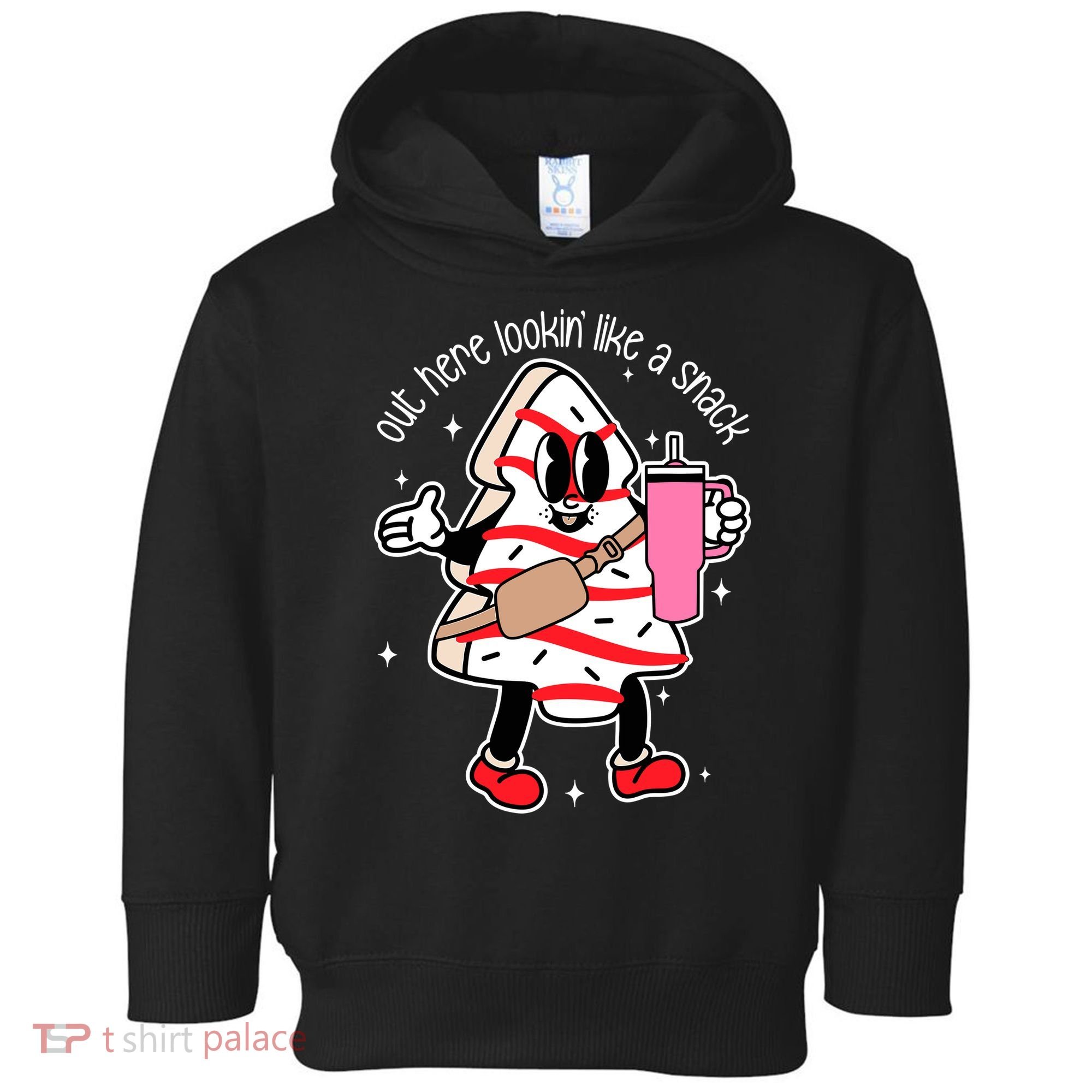 Out Here Looking Like A Snack Cute Boo Jee Xmas Trees Cakes Toddler Hoodie