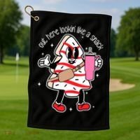 Out Here Looking Like A Snack Cute Boo Jee Xmas Trees Cakes Golf Towel thumb 1
