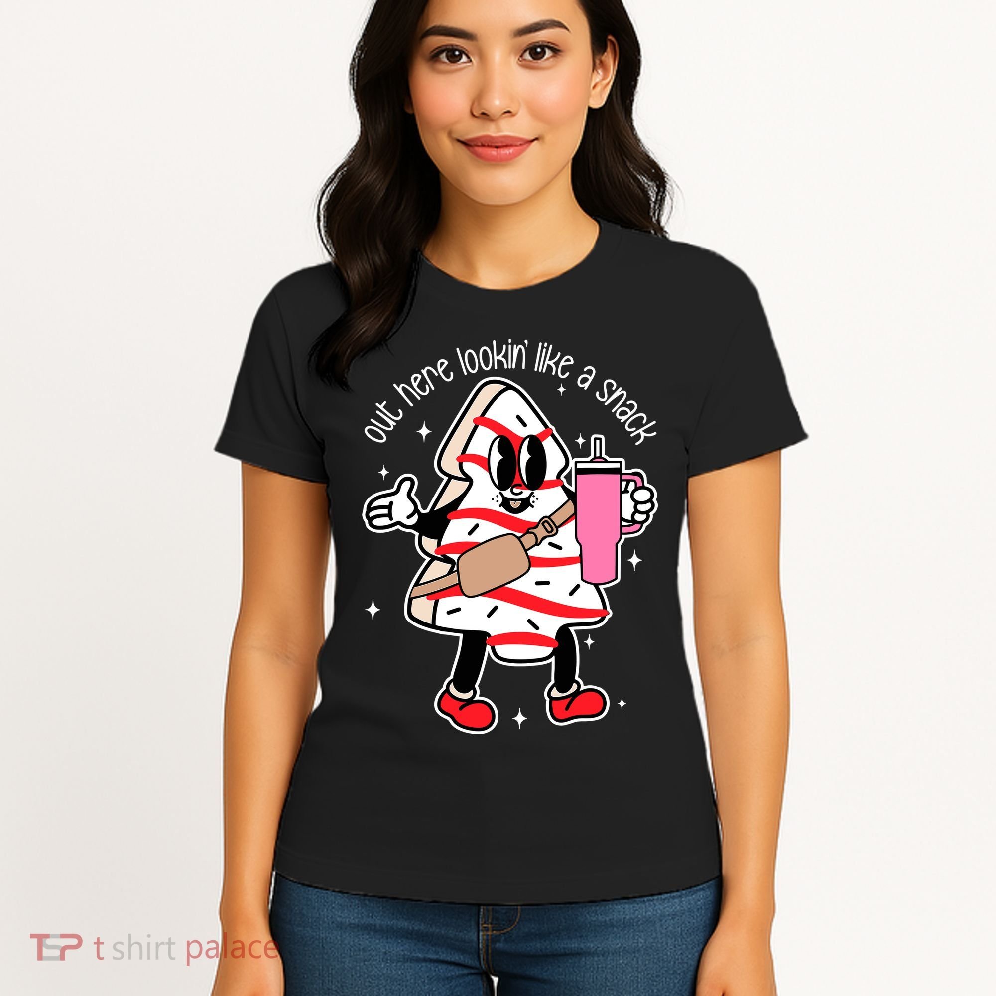 Out Here Looking Like A Snack Cute Boo Jee Xmas Trees Cakes Women's T-Shirt