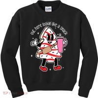 Out Here Looking Like A Snack Cute Boo Jee Xmas Trees Cakes Kids Sweatshirt thumb 0