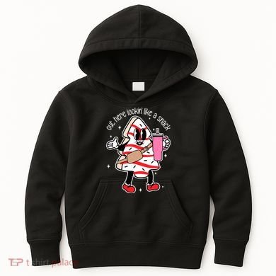 Out Here Looking Like A Snack Cute Boo Jee Xmas Trees Cakes Kids Hoodie