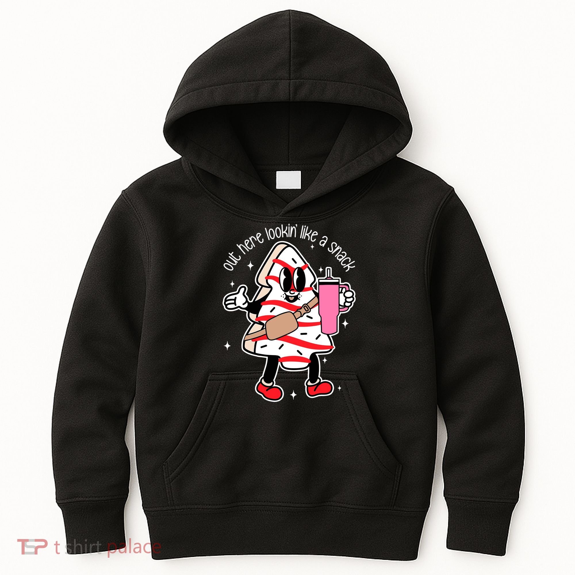 Out Here Looking Like A Snack Cute Boo Jee Xmas Trees Cakes Kids Hoodie