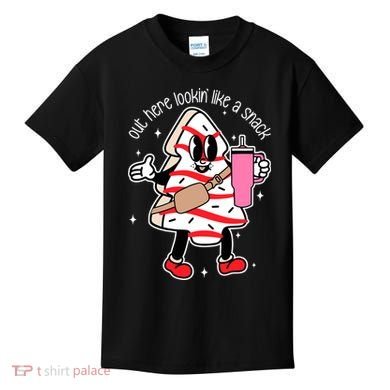 Out Here Looking Like A Snack Cute Boo Jee Xmas Trees Cakes Kids T-Shirt