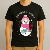 Out Here Looking Like A Snack Cute Boo Jee Xmas Snowman T-Shirt thumb 3