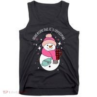 Out Here Looking Like A Snack Cute Boo Jee Xmas Snowman Tank Top thumb 0