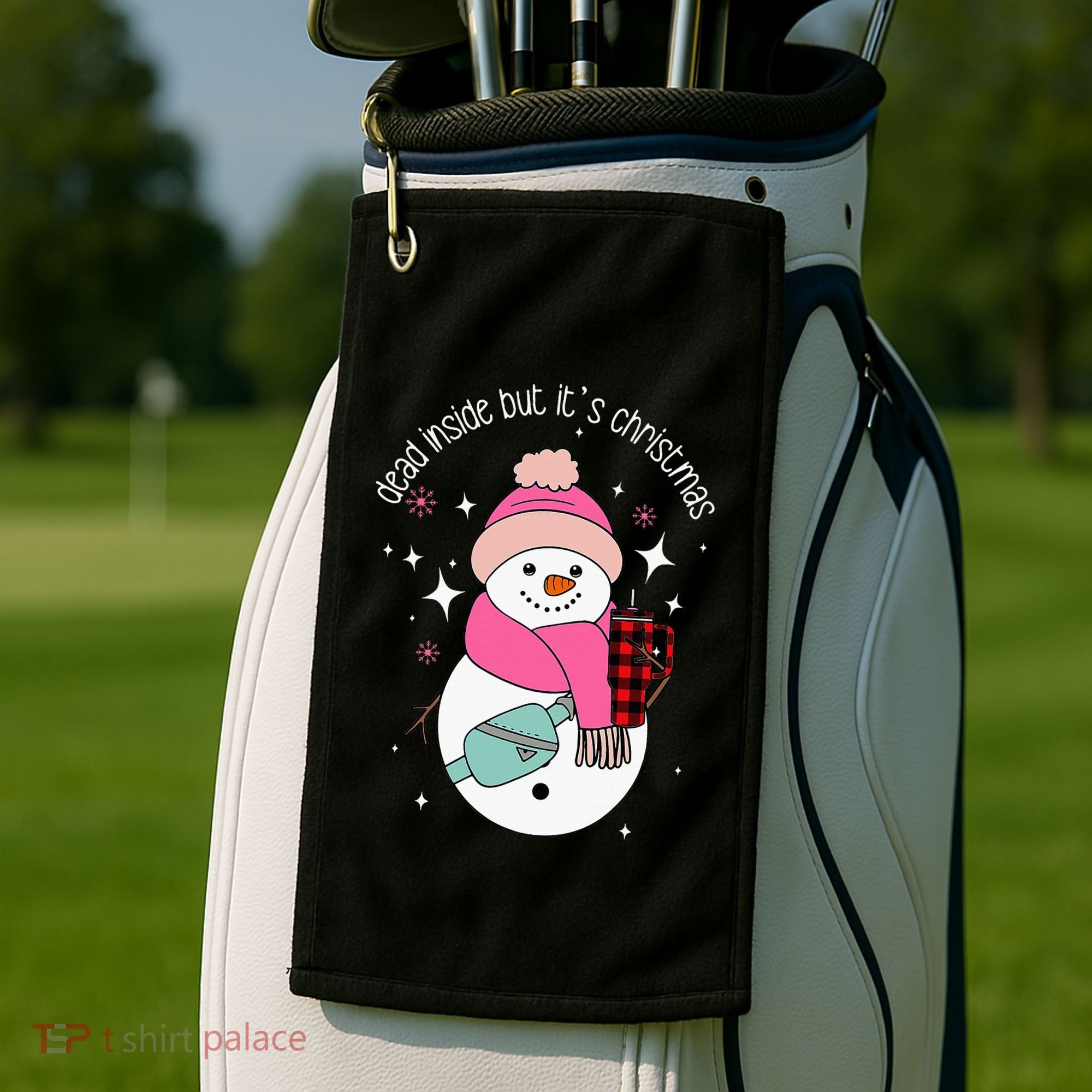 Out Here Looking Like A Snack Cute Boo Jee Xmas Snowman Golf Towel