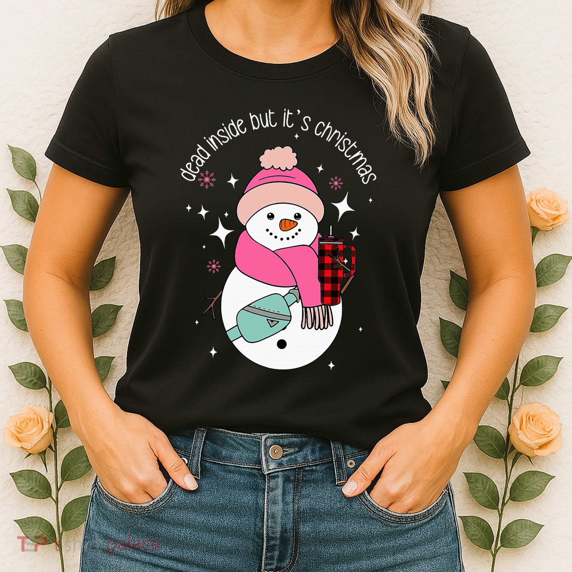 Out Here Looking Like A Snack Cute Boo Jee Xmas Snowman Women's T-Shirt
