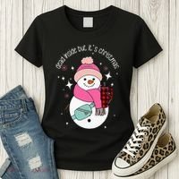 Out Here Looking Like A Snack Cute Boo Jee Xmas Snowman Women's T-Shirt thumb 3