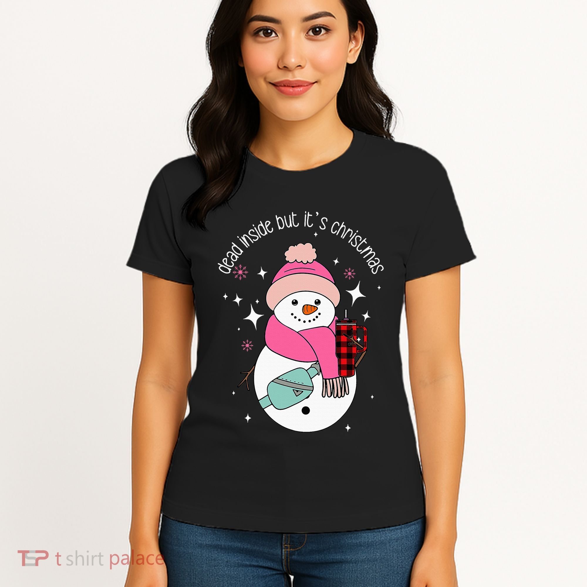 Out Here Looking Like A Snack Cute Boo Jee Xmas Snowman Women's T-Shirt