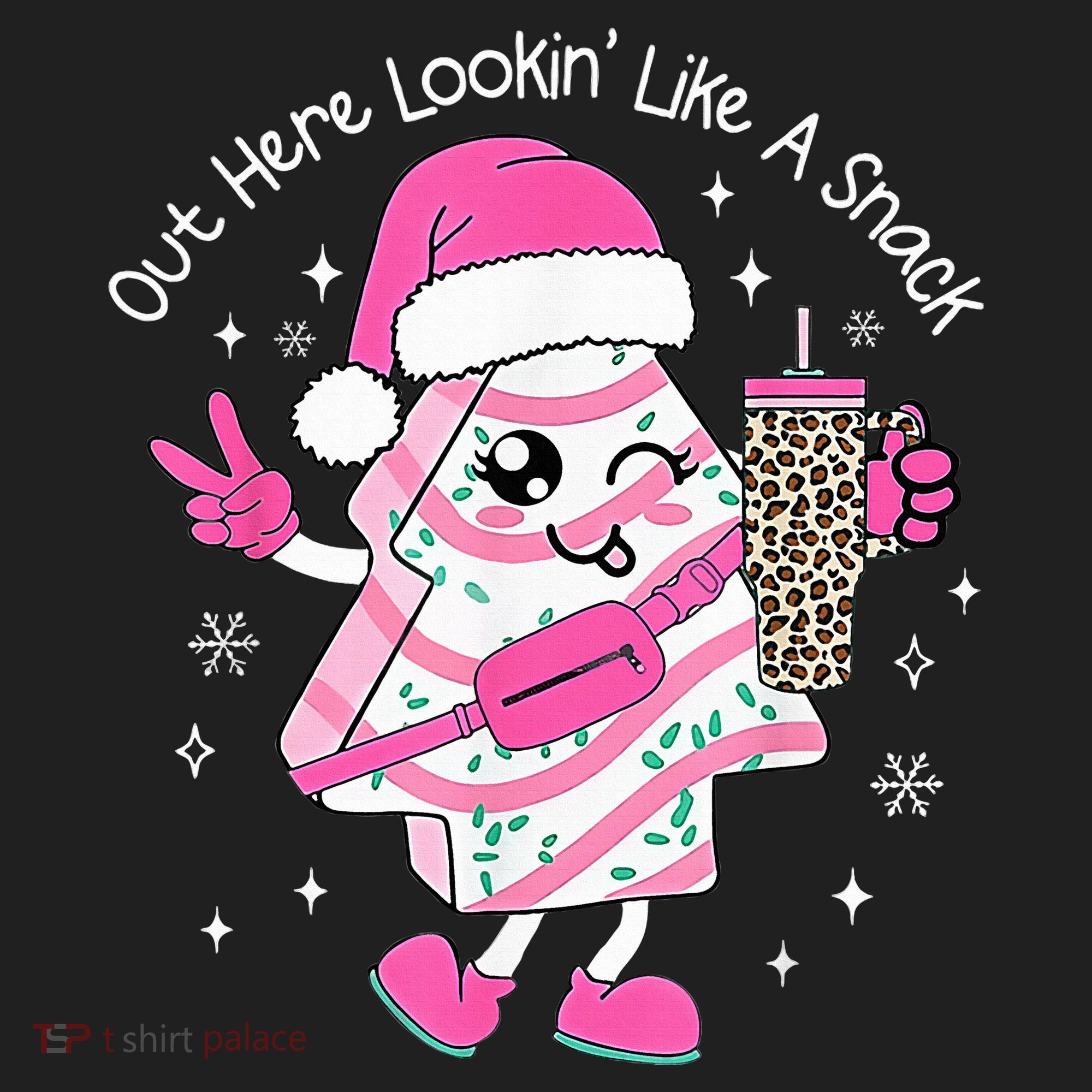 Out Here Looking Like A Snack Cute Boo Jee Xmas Trees Cakes  Women's Sweatshirt