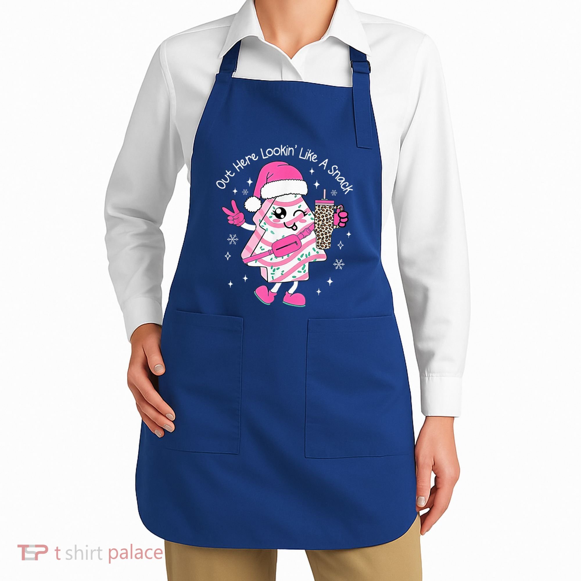 Out Here Looking Like A Snack Cute Boo Jee Xmas Trees Cakes  Apron