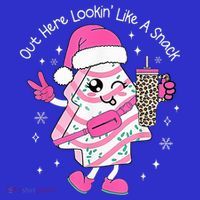 Out Here Looking Like A Snack Cute Boo Jee Xmas Trees Cakes  Sweatshirt thumb 3