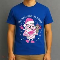 Out Here Looking Like A Snack Cute Boo Jee Xmas Trees Cakes  T-Shirt thumb 3