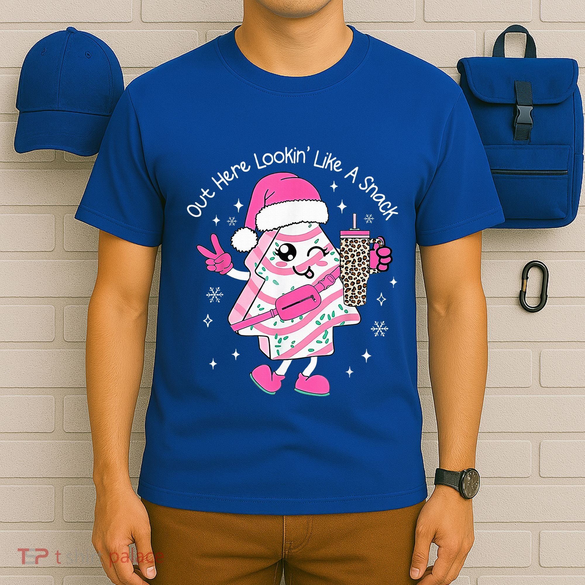 Out Here Looking Like A Snack Cute Boo Jee Xmas Trees Cakes  T-Shirt