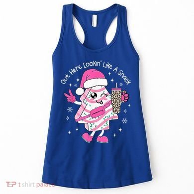 Out Here Looking Like A Snack Cute Boo Jee Xmas Trees Cakes  Women's Tank Top