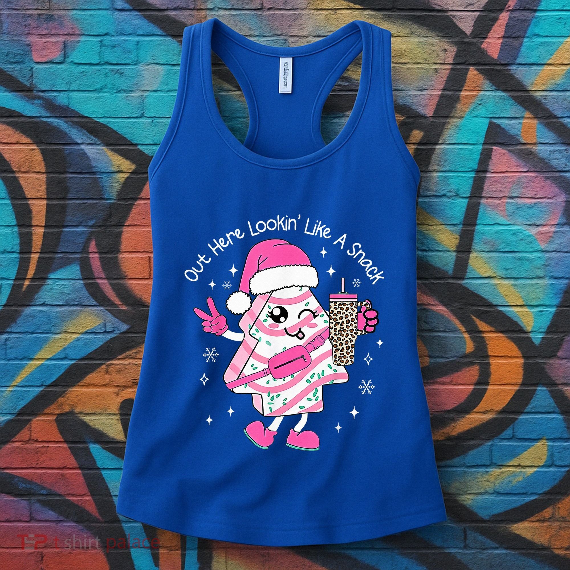 Out Here Looking Like A Snack Cute Boo Jee Xmas Trees Cakes  Women's Tank Top