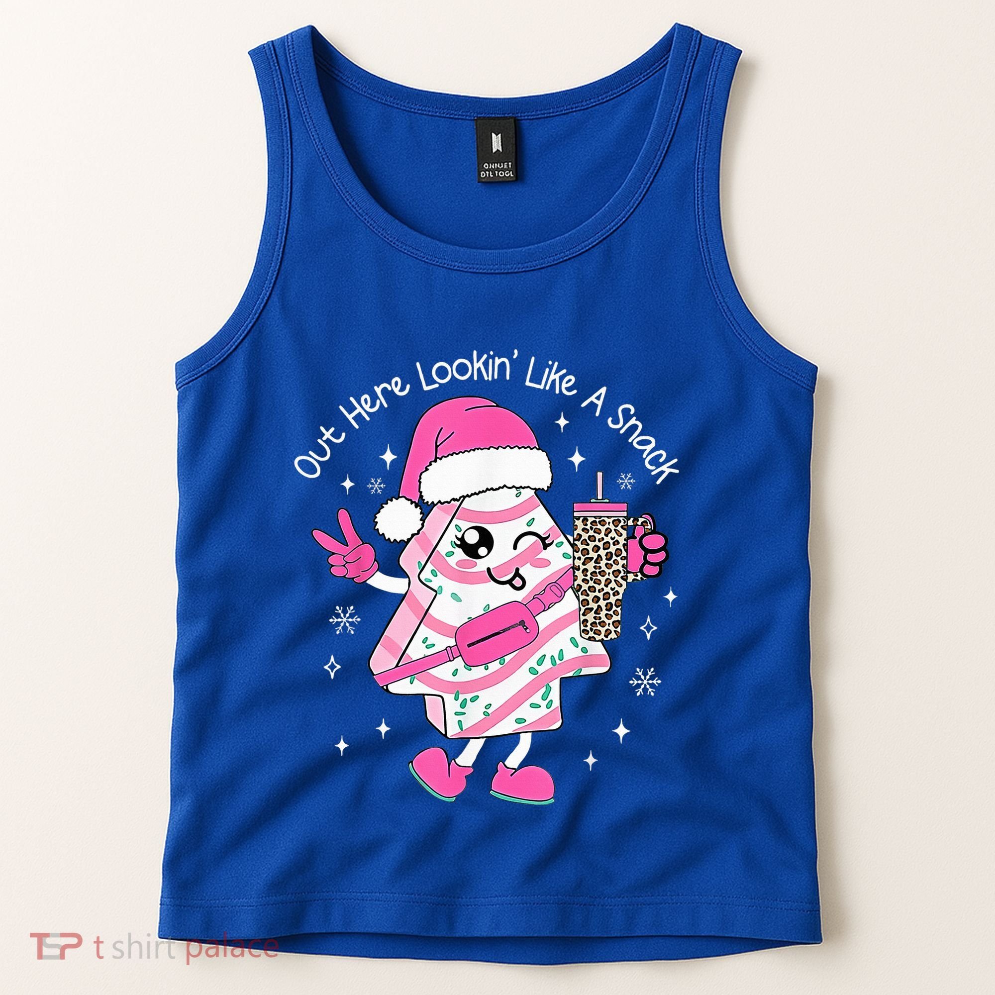 Out Here Looking Like A Snack Cute Boo Jee Xmas Trees Cakes  Tank Top