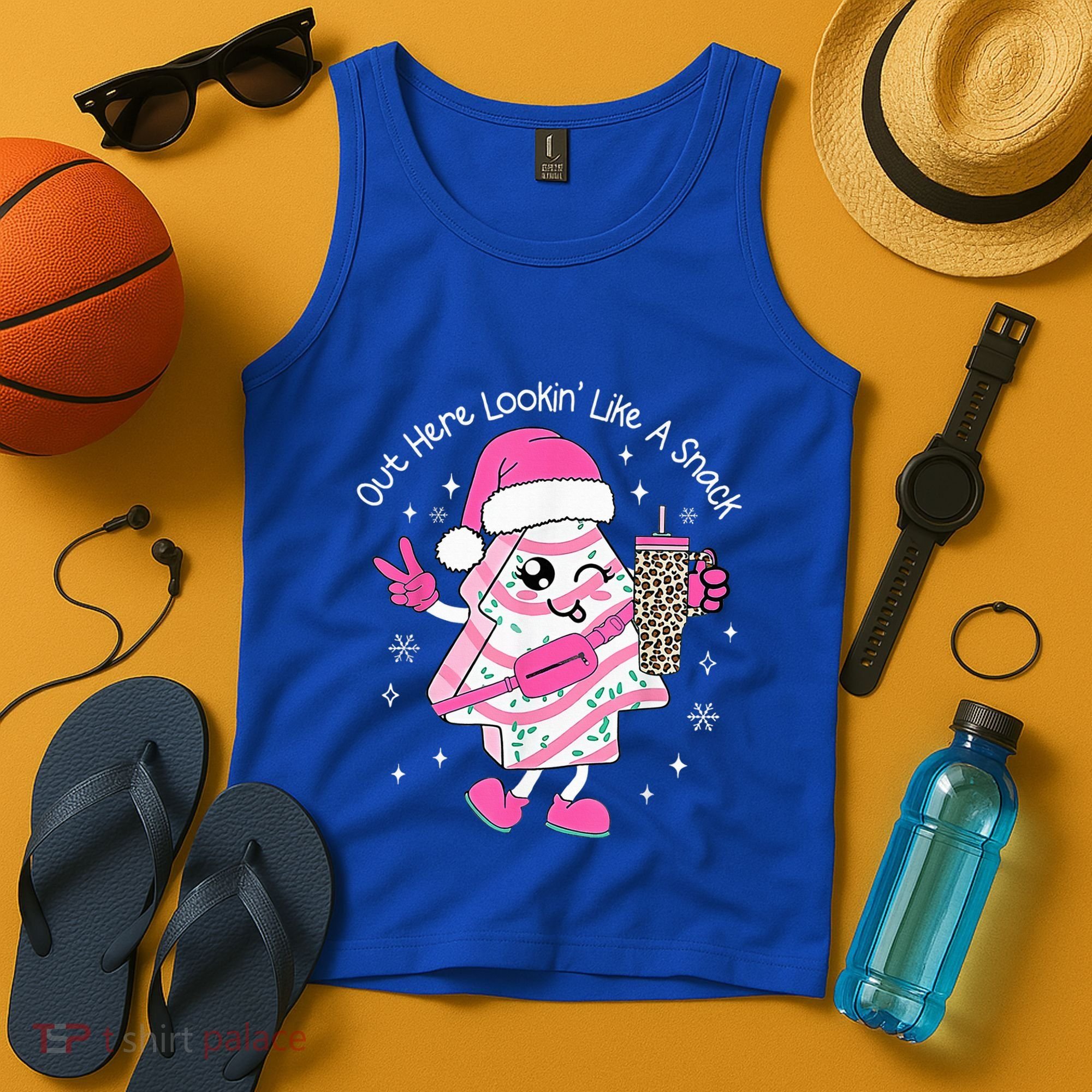 Out Here Looking Like A Snack Cute Boo Jee Xmas Trees Cakes  Tank Top