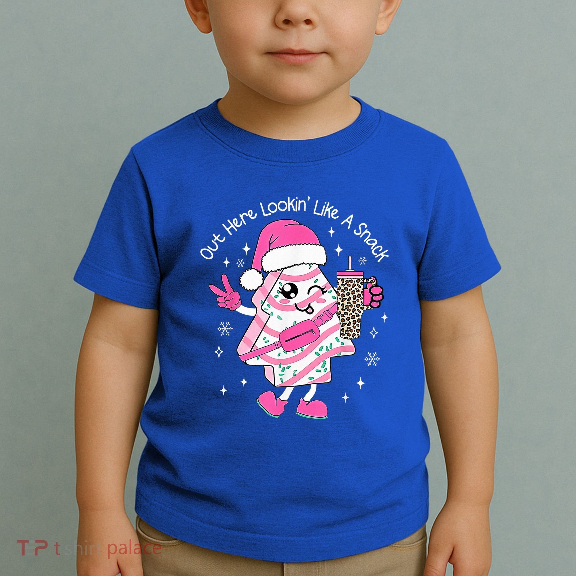 Out Here Looking Like A Snack Cute Boo Jee Xmas Trees Cakes  Toddler T-Shirt