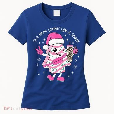 Out Here Looking Like A Snack Cute Boo Jee Xmas Trees Cakes  Women's T-Shirt