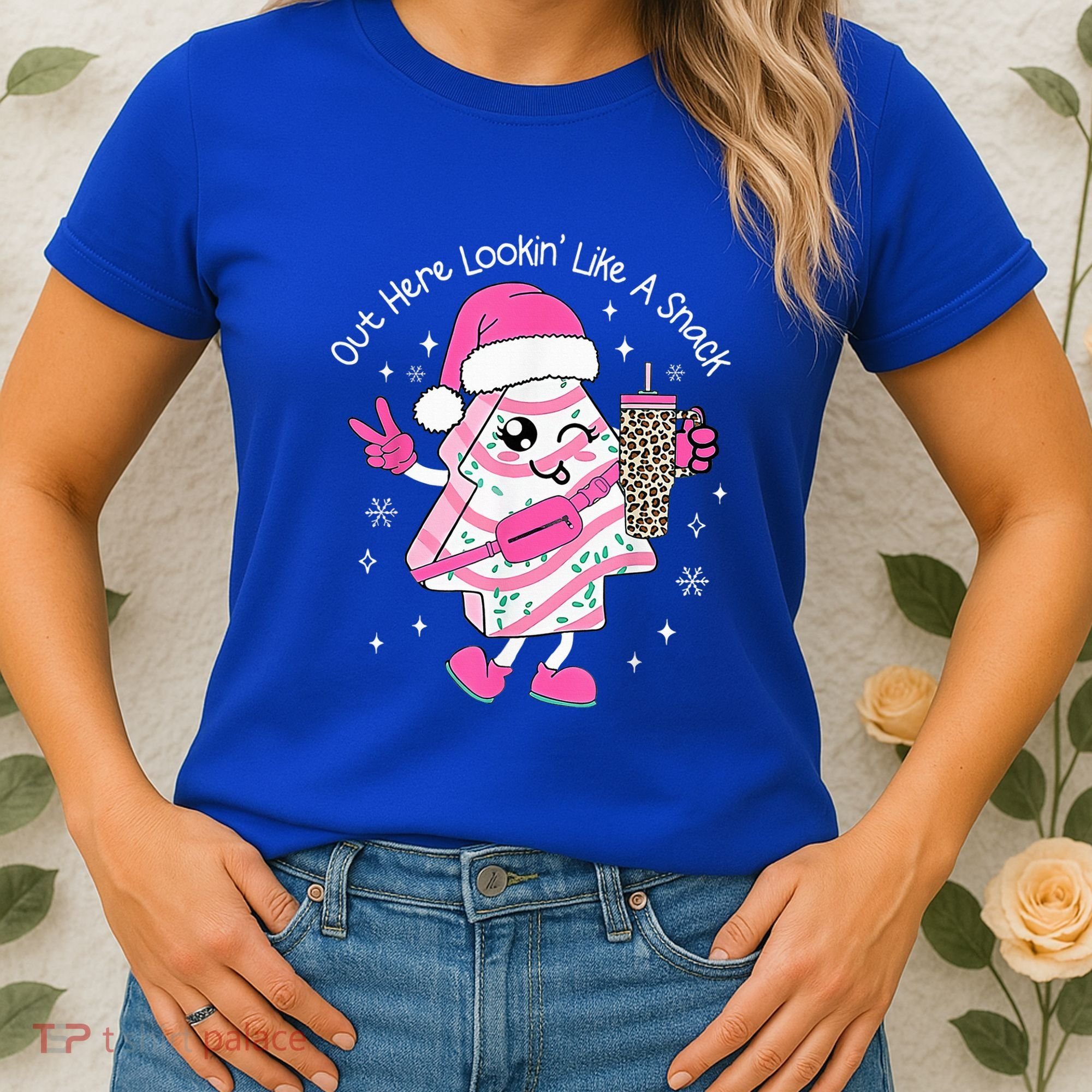 Out Here Looking Like A Snack Cute Boo Jee Xmas Trees Cakes  Women's T-Shirt