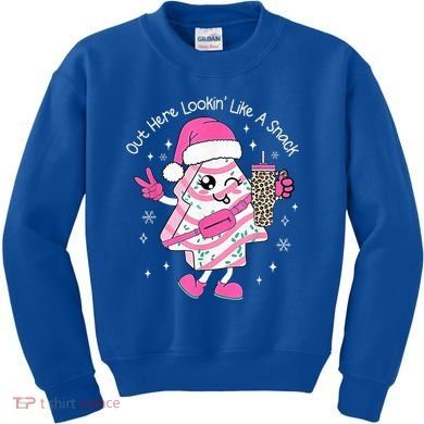 Out Here Looking Like A Snack Cute Boo Jee Xmas Trees Cakes  Kids Sweatshirt