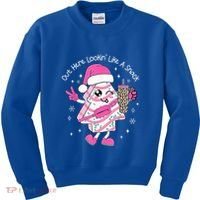 Out Here Looking Like A Snack Cute Boo Jee Xmas Trees Cakes  Kids Sweatshirt thumb 0