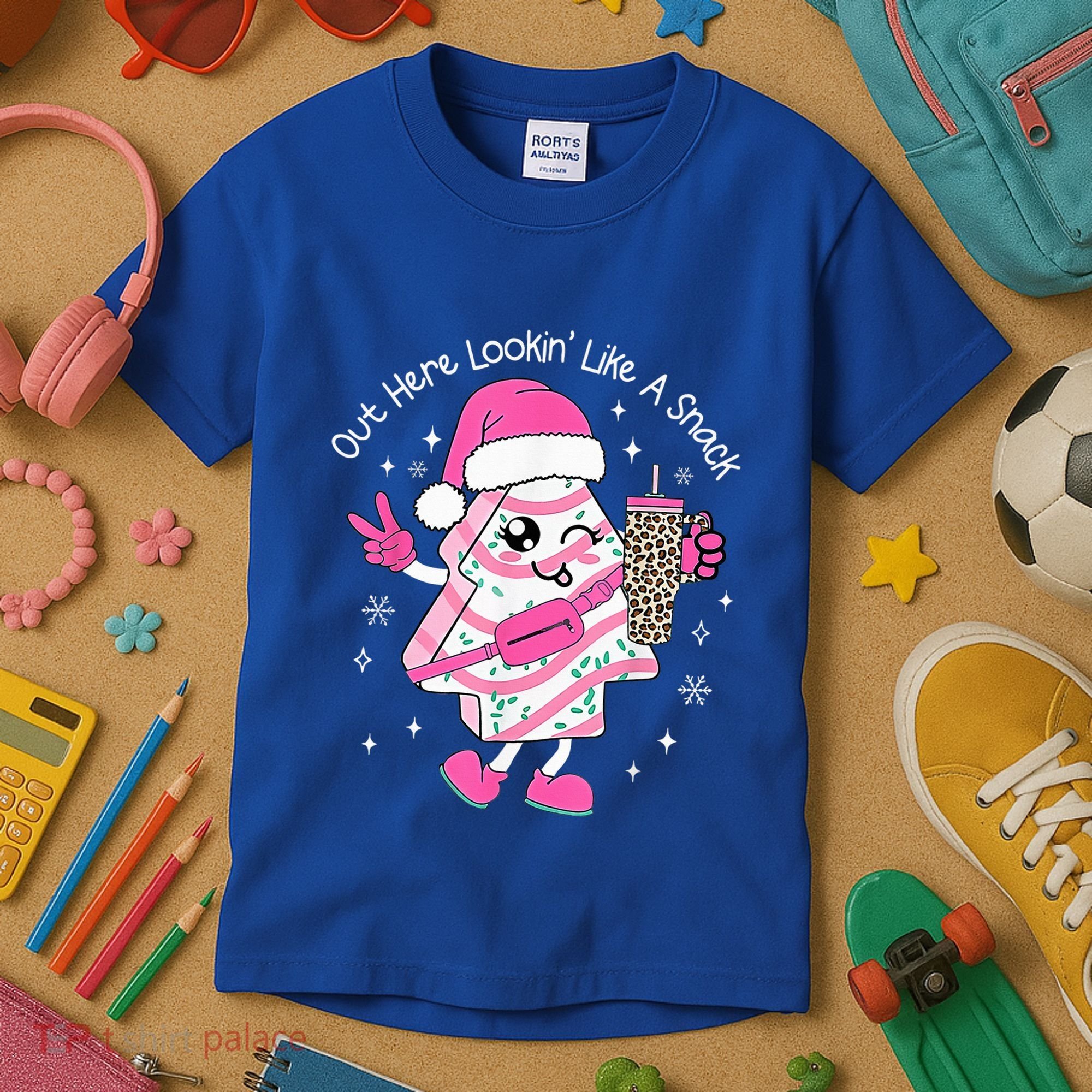 Out Here Looking Like A Snack Cute Boo Jee Xmas Trees Cakes  Kids T-Shirt
