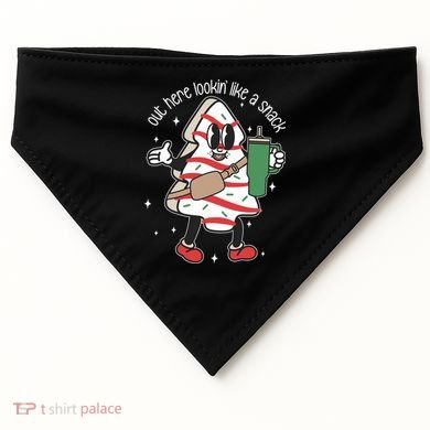 Out Here Looking Like A Snack Cute Boo Jee Xmas Trees Cakes USA-Made Doggie Bandana