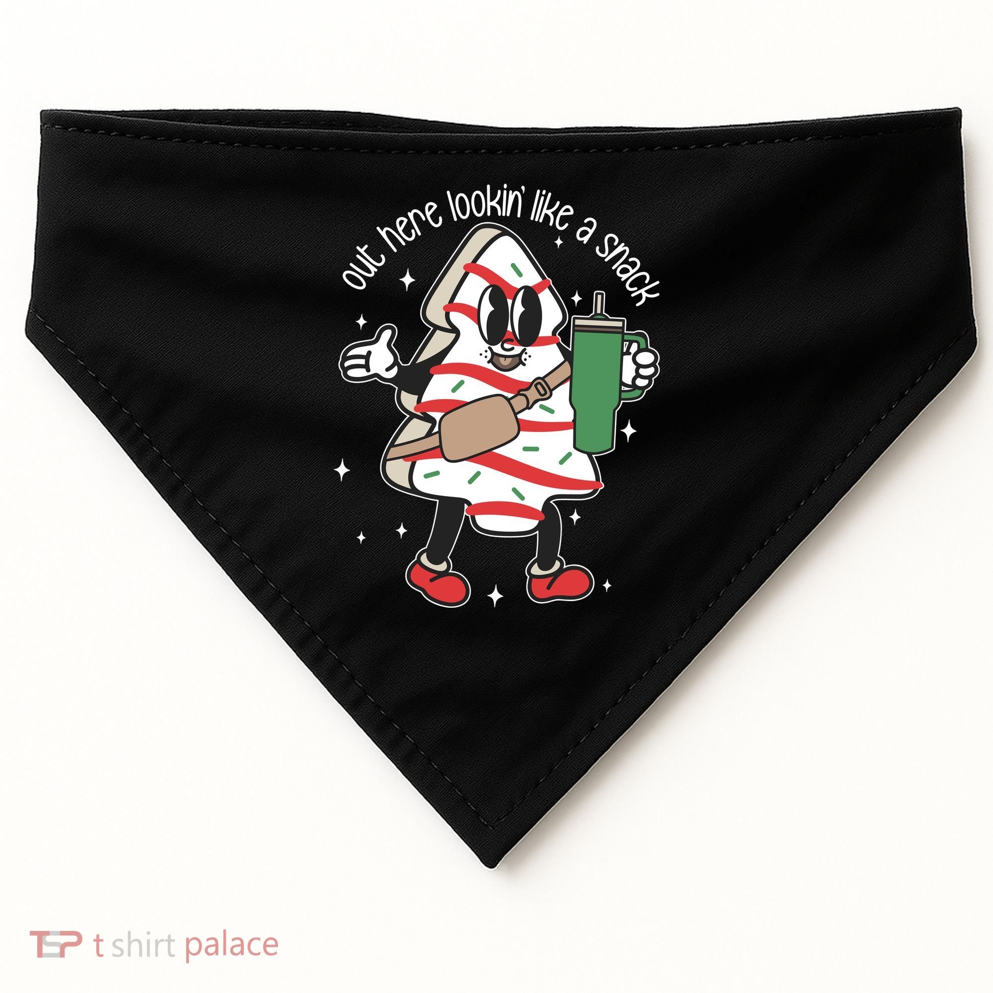 Out Here Looking Like A Snack Cute Boo Jee Xmas Trees Cakes USA-Made Doggie Bandana
