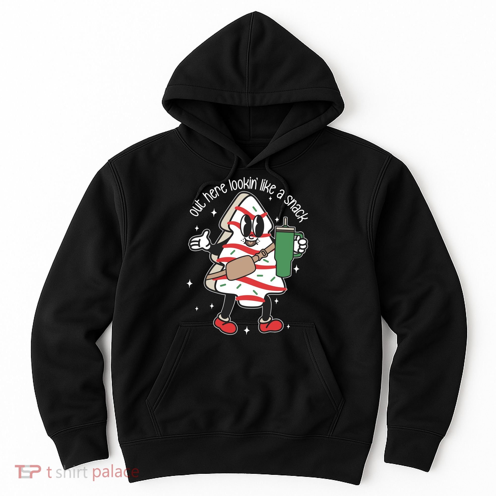 Out Here Looking Like A Snack Cute Boo Jee Xmas Trees Cakes Hoodie