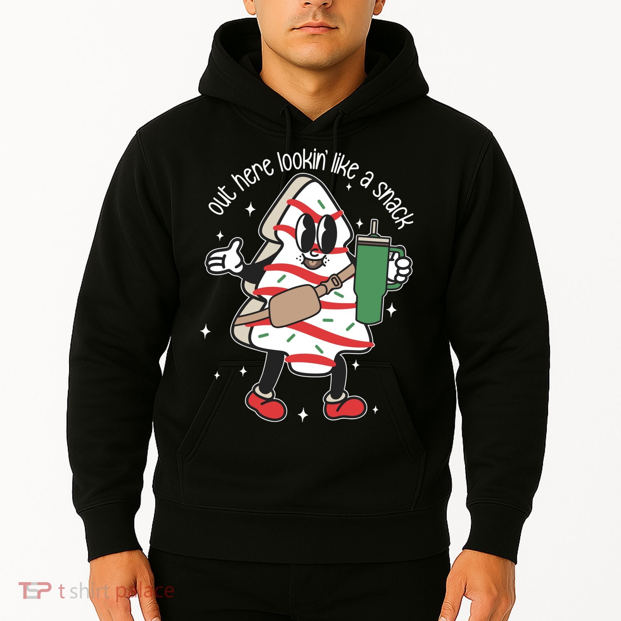 Out Here Looking Like A Snack Cute Boo Jee Xmas Trees Cakes Hoodie