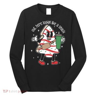 Out Here Looking Like A Snack Cute Boo Jee Xmas Trees Cakes Long Sleeve Shirt