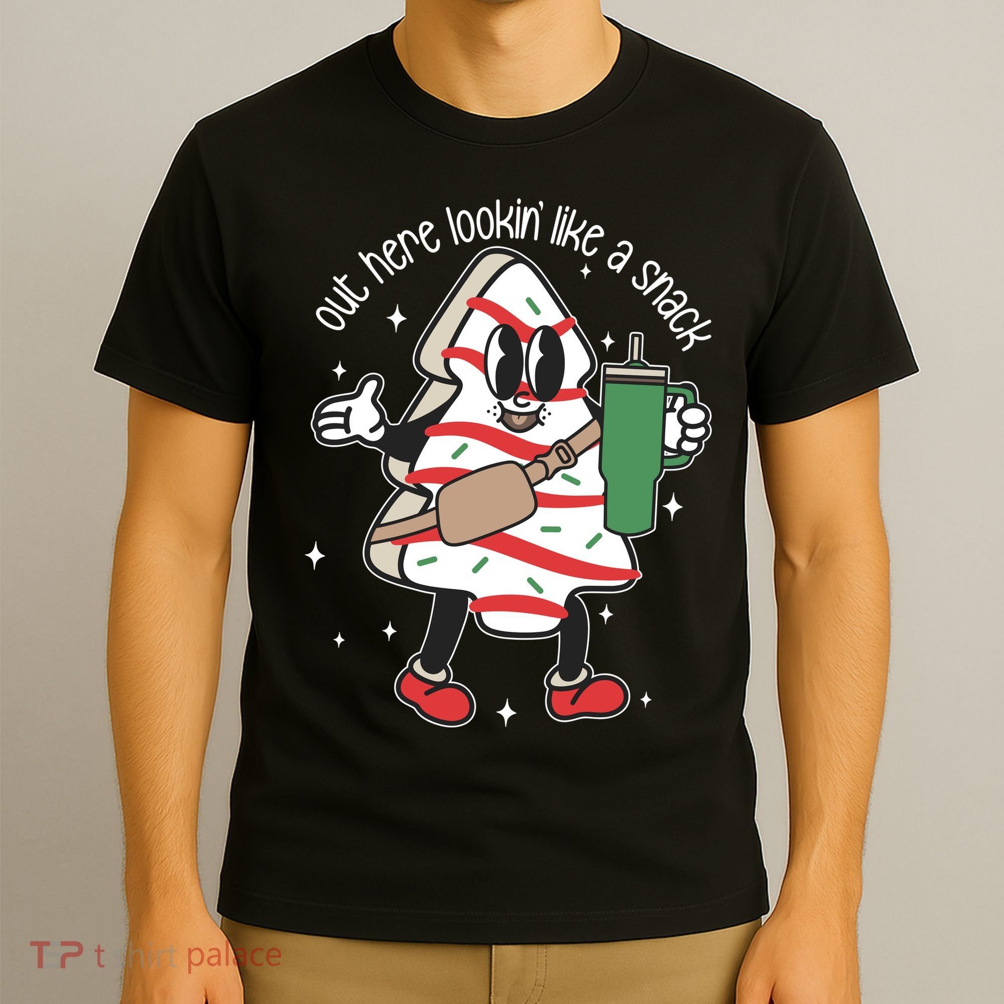 Out Here Looking Like A Snack Cute Boo Jee Xmas Trees Cakes T-Shirt