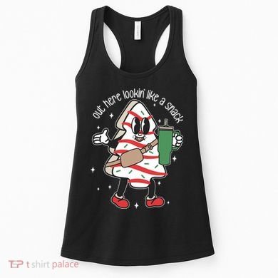 Out Here Looking Like A Snack Cute Boo Jee Xmas Trees Cakes Women's Tank Top