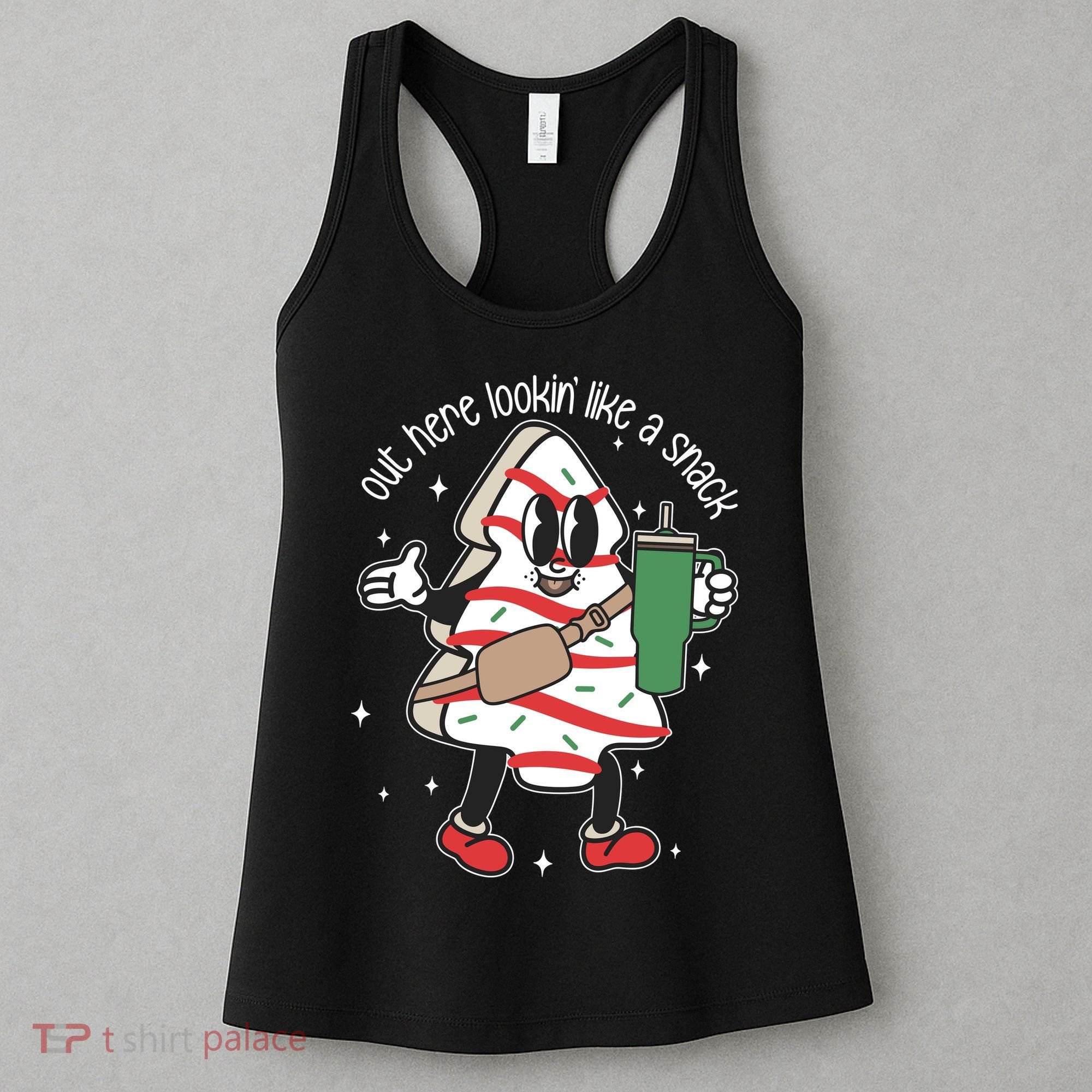 Out Here Looking Like A Snack Cute Boo Jee Xmas Trees Cakes Women's Tank Top