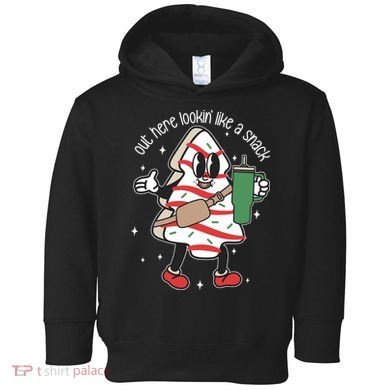 Out Here Looking Like A Snack Cute Boo Jee Xmas Trees Cakes Toddler Hoodie