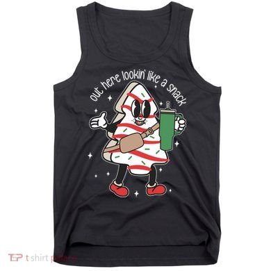 Out Here Looking Like A Snack Cute Boo Jee Xmas Trees Cakes Tank Top
