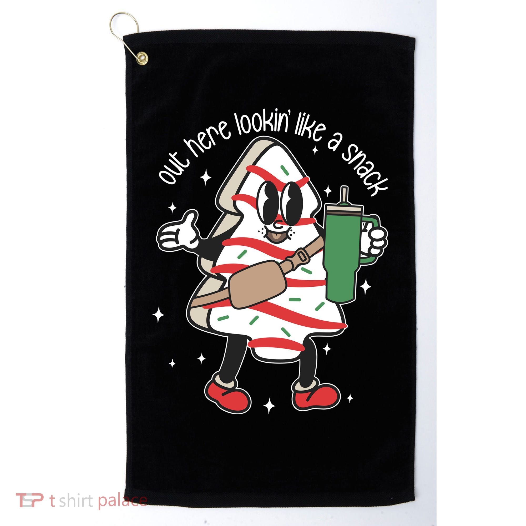 Out Here Looking Like A Snack Cute Boo Jee Xmas Trees Cakes Golf Towel