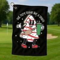 Out Here Looking Like A Snack Cute Boo Jee Xmas Trees Cakes Golf Towel thumb 1
