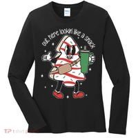 Out Here Looking Like A Snack Cute Boo Jee Xmas Trees Cakes Women's Long Sleeve Shirt thumb 0